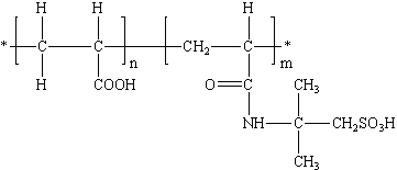 丙烯酸-2-丙烯酰胺-2-甲基丙磺酸共聚物（AA/AMPS）结构式